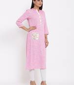 Ardozaa Womens Rayon Embroidrered Straight Kurta (Pink)