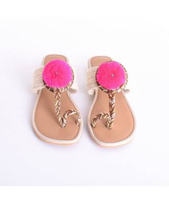 Gota Jute Pom Pom Flats 2