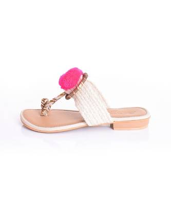 Gota Jute Pom Pom Flats 3
