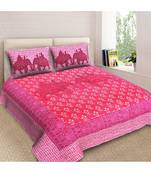 Ridan Cotton Multicolour Printed King Size Double Bed Sheet With Pillow Cover