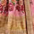Pink embroidered banglori satin Semi Stitched bridal lehenga