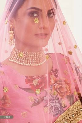 Phenomenal Pink Dori, Zari and Sequins Embroidered banglori satin Semi Stitched Lehenga Choli for Women 6