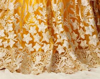Glamorous Yellow Badla Worked net Party Wear Lehenga Choli 5