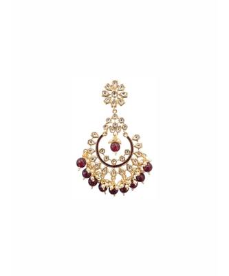 Masaya Maroon Kundan Earrings 3