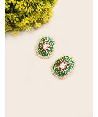 Green Multi Multi Floral Studs 1