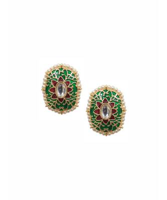 Green Multi Multi Floral Studs 2