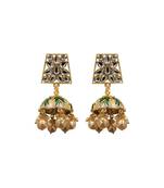 Nazli Green Pearl Jhumkas