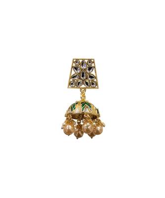Nazli Green Pearl Jhumkas 2