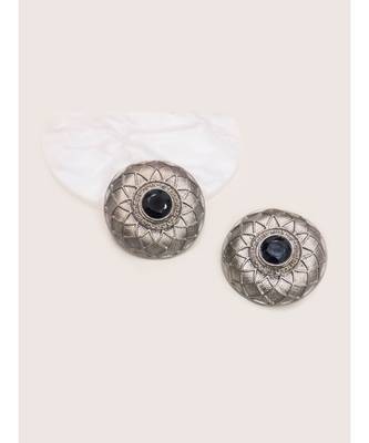 Silver & Black Stone Studs 1
