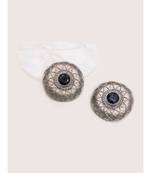 Silver & Black Stone Studs