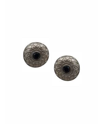 Silver & Black Stone Studs 2