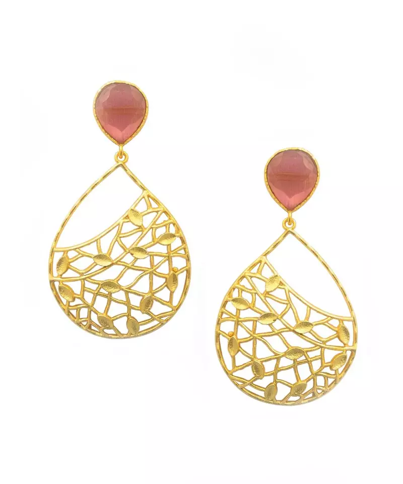 Nia Pink Drop Earrings