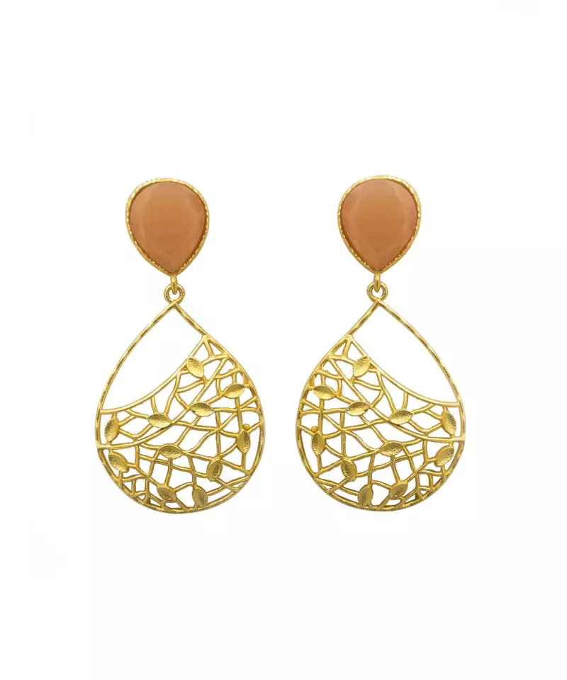 Nia Orange Drop Earrings