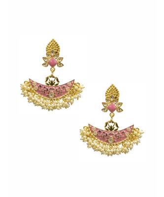 Ainara Gold & Pink Pearl Earrings 1