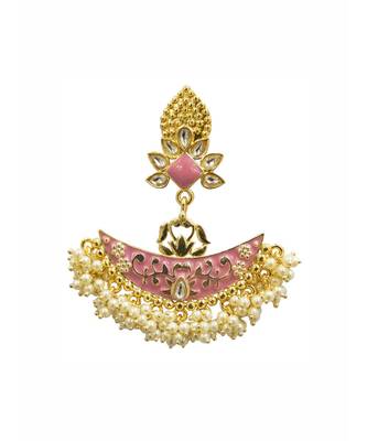Ainara Gold & Pink Pearl Earrings 2