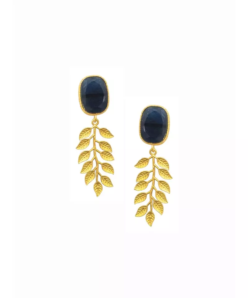 Tessa Blue Leaf Earrings