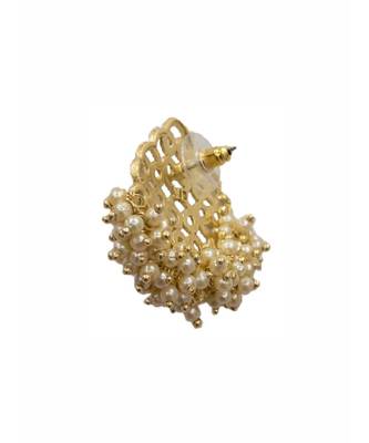 Gold Pearl Cluster Earrings 3