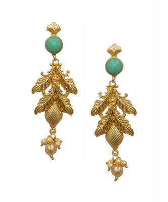 Alana Mint Leaf Earrings 1