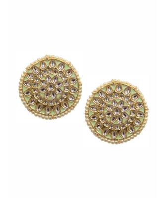 Mint Kundan & Pearl Studs 1