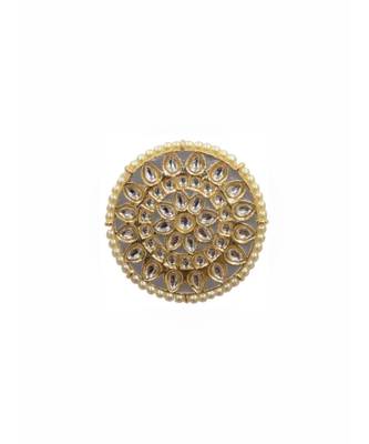 Grey Kundan & Pearl Studs 2