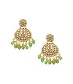 Raina Mint Kundan & Pearl Earrings