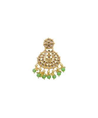 Raina Mint Kundan & Pearl Earrings 2