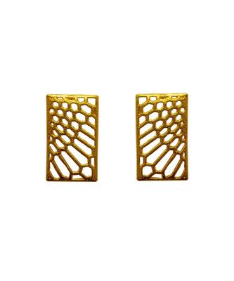 Clariet Gold Rectangle Studs 1