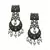 Antique Silver Crescent Pearl Earrings