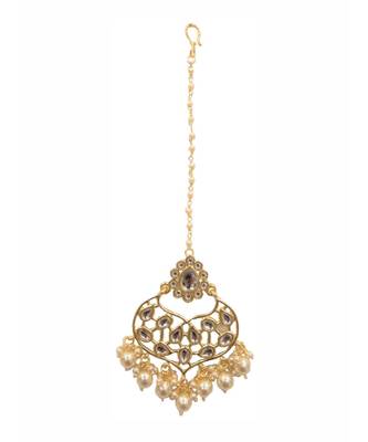 Nida Gold Kundan Maang Tikka 1