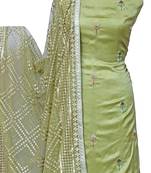 Leaf Green Sharara / Skirt Unstitched Set