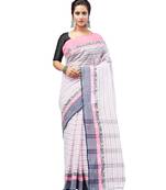 Purple hand woven pure cotton saree 