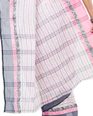 Purple hand woven pure cotton saree  4