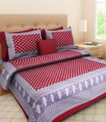 RADHA RANI FASHIONS 100% Cotton  Double Bedsheet with 2 Pillow Covers ( 93*108)