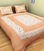 RADHA RANI FASHIONS 100% Cotton  Double Bedsheet with 2 Pillow Covers ( 93*108)