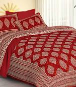 RADHA RANI FASHIONS 100% Cotton  Double Bedsheet with 2 Pillow Covers ( 93*108)