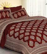 RADHA RANI FASHIONS 100% Cotton  Double Bedsheet with 2 Pillow Covers ( 93*108)