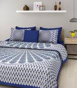 RADHA RANI FASHIONS 100% Cotton  Double Bedsheet with 2 Pillow Covers ( 93*108)