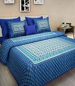 RADHA RANI FASHIONS 100% Cotton  Double Bedsheet with 2 Pillow Covers ( 93*108)