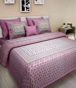 RADHA RANI FASHIONS 100% Cotton  Double Bedsheet with 2 Pillow Covers ( 93*108)