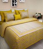 RADHA RANI FASHIONS 100% Cotton  Double Bedsheet with 2 Pillow Covers ( 93*108)