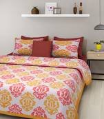 RADHA RANI FASHIONS 100% Cotton  Double Bedsheet with 2 Pillow Covers ( 93*108)
