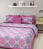 RADHA RANI FASHIONS 100% Cotton  Double Bedsheet with 2 Pillow Covers ( 93*108)