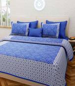 RADHA RANI FASHIONS 100% Cotton  Double Bedsheet with 2 Pillow Covers ( 93*108)