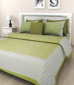 RADHA RANI FASHIONS 100% Cotton  Double Bedsheet with 2 Pillow Covers ( 93*108)