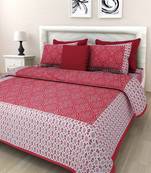 RADHA RANI FASHIONS 100% Cotton  Double Bedsheet with 2 Pillow Covers ( 93*108)