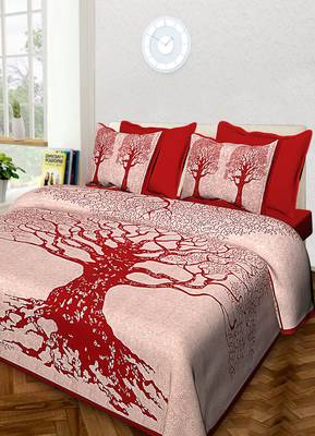 RADHA RANI FASHIONS 100% Cotton  Double Bedsheet with 2 Pillow Covers ( 93*108) 1