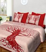 RADHA RANI FASHIONS 100% Cotton  Double Bedsheet with 2 Pillow Covers ( 93*108)