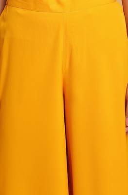 Yellow printed crepe salwar 4