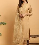 Gold embroidered chanderi salwar