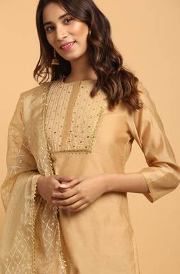 Gold embroidered chanderi salwar 2